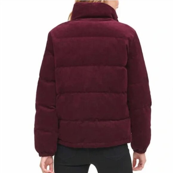 Levi's Corduroy Puffer Jacket Burgundy / Dark Grape Sz S Like New - Picture 3 of 15